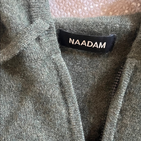 NAADAM Men's Forest Green Cashmere Hoodie - Picture 2 of 5